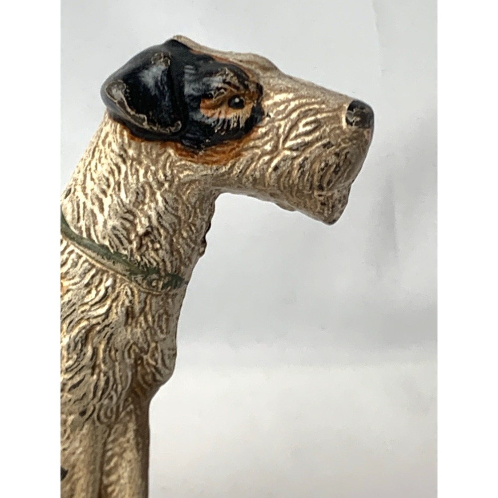 Hubley Cast Iron Airedale Fox Terrier Dog Bookend Doorstop #294 Vintage Fine - Picture 3 of 16